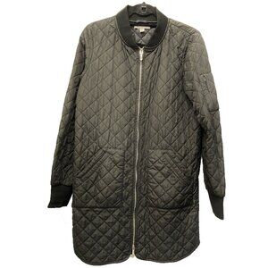 Longline Water Resistant Quilted Bomber Jacket, Zella, Size S